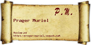 Prager Muriel névjegykártya